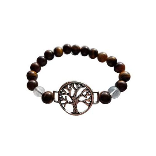 Pulsera Árbol de la Vida Ojo de Tigre/Cuarzo