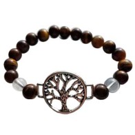 Pulsera Árbol de la Vida Ojo de Tigre/Cuarzo