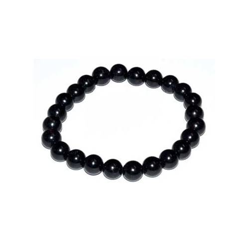 8mm Black Tourmaline Beaded Bracelet