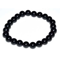 8mm Black Tourmaline Beaded Bracelet