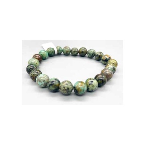 8mm African Turquoise Bracelet for Healing and Courage