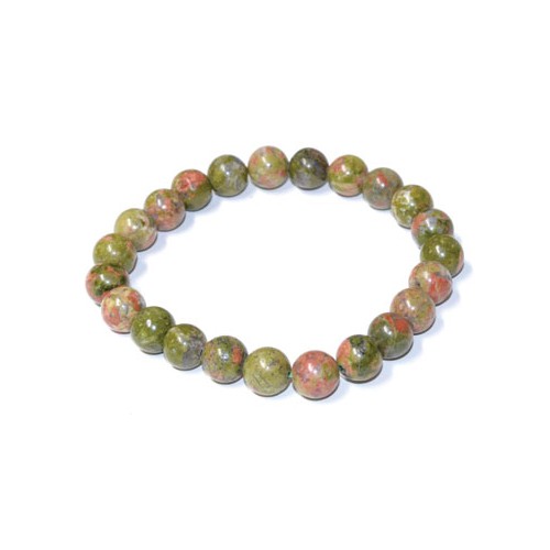 Pulsera de cuentas de Unakite de 8mm