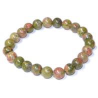 8mm Unakite Beaded Bracelet