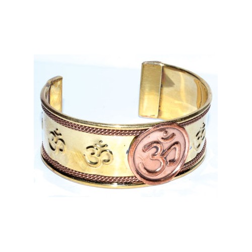 Om Copper Cuff Bracelet for Spiritual Peace