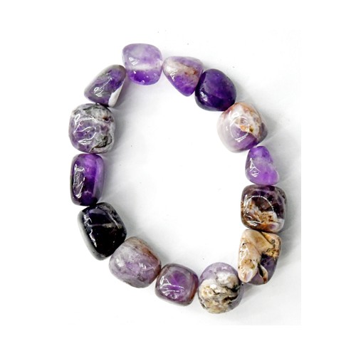 Amethyst Chevron Nugget Bracelet for Healing