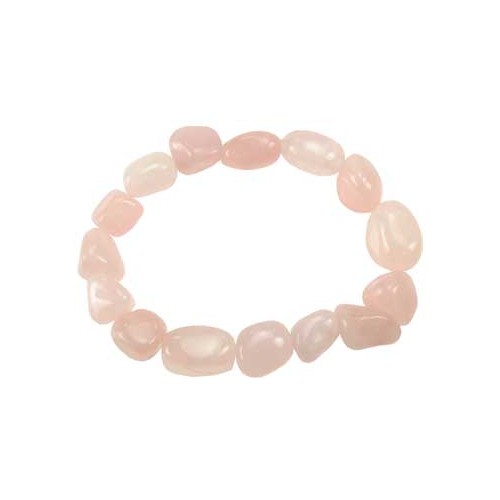 Pulsera de Piedra Preciosa Cuarzo Rosa Sanación Amor