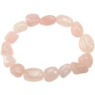 Pulsera de Piedra Preciosa Cuarzo Rosa Sanación Amor