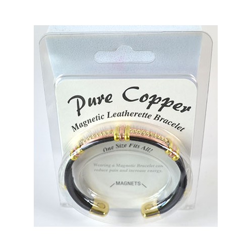 Magnetic Copper Leatherette Bracelet for Wellness