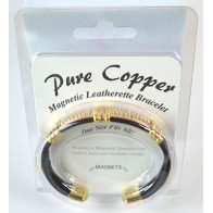 Pulsera de Cobre con Cuero Magnético para Bienestar