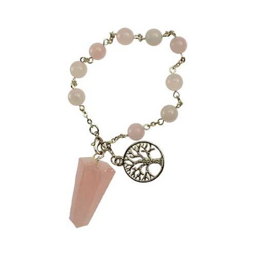 Pulsera de Péndulo de Cuarzo Rosa para Prácticas Espirituales