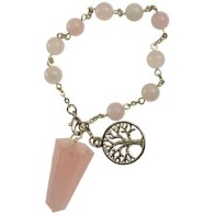 Pulsera de Péndulo de Cuarzo Rosa para Prácticas Espirituales