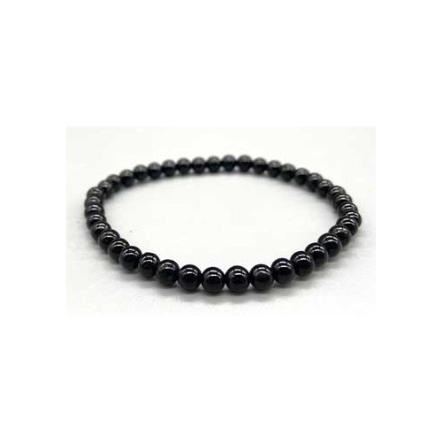 Pulsera elástica de Turmalina Negra de 4mm para Protección