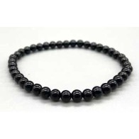 Pulsera elástica de Turmalina Negra de 4mm para Protección