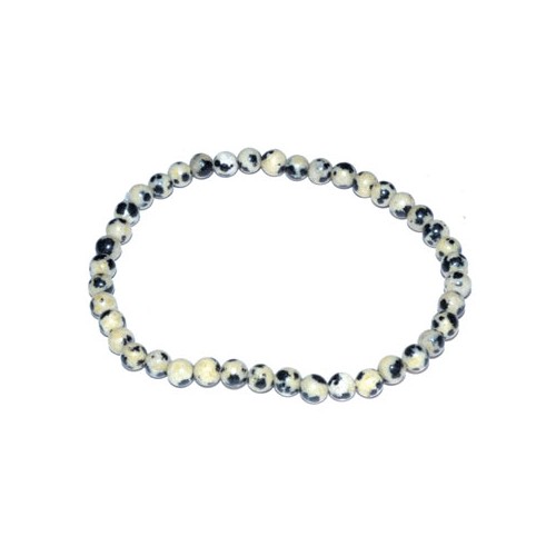 Pulsera Elástica de 4mm de Piedra Dálmata