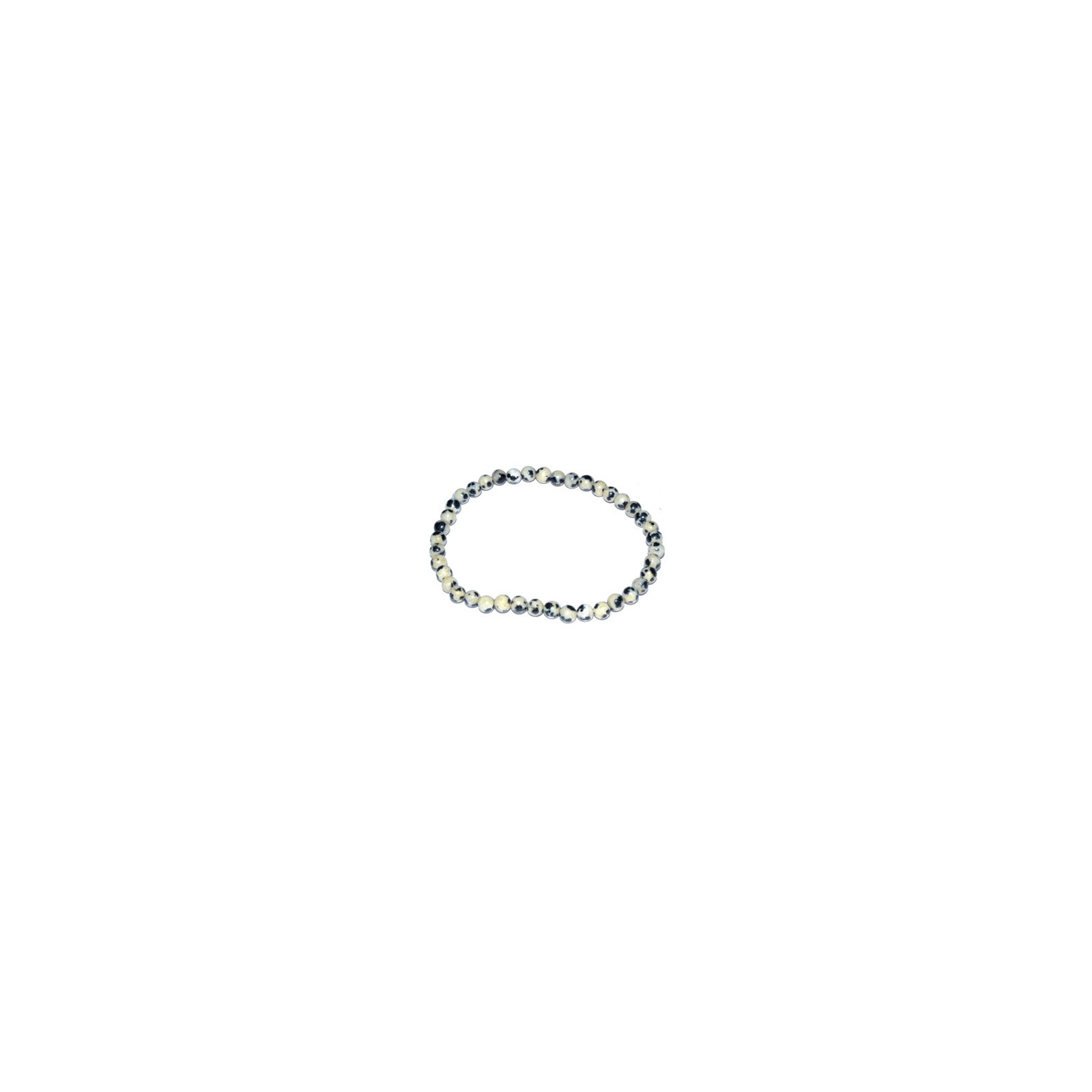 Pulsera Elástica de 4mm de Piedra Dálmata