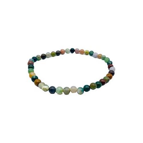 4mm Moss Agate Stretch Bracelet for Healing