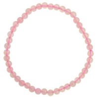 Pulsera de Cuarzo Rosa Stretch 4mm para Amor