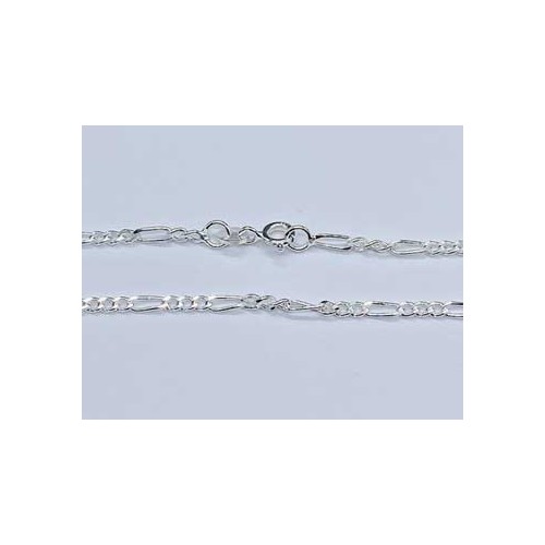 24" Sterling Figaro Chain for Elegance