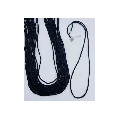 Set of 25 Black Cord Braided Necklaces