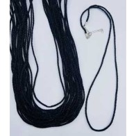 Set of 25 Black Cord Braided Necklaces