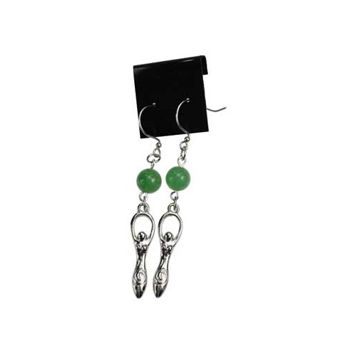 Green Aventurine Goddess Earrings for Energy Focus