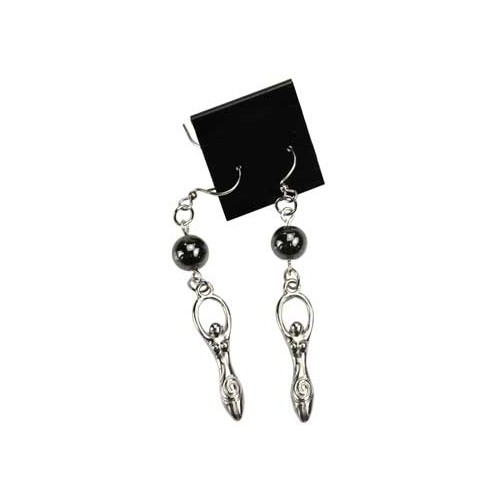 Hematite Goddess Earrings for Energy and Style