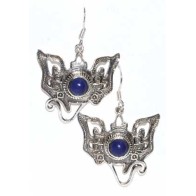 Ganesha Lapis Earrings Sterling Silver