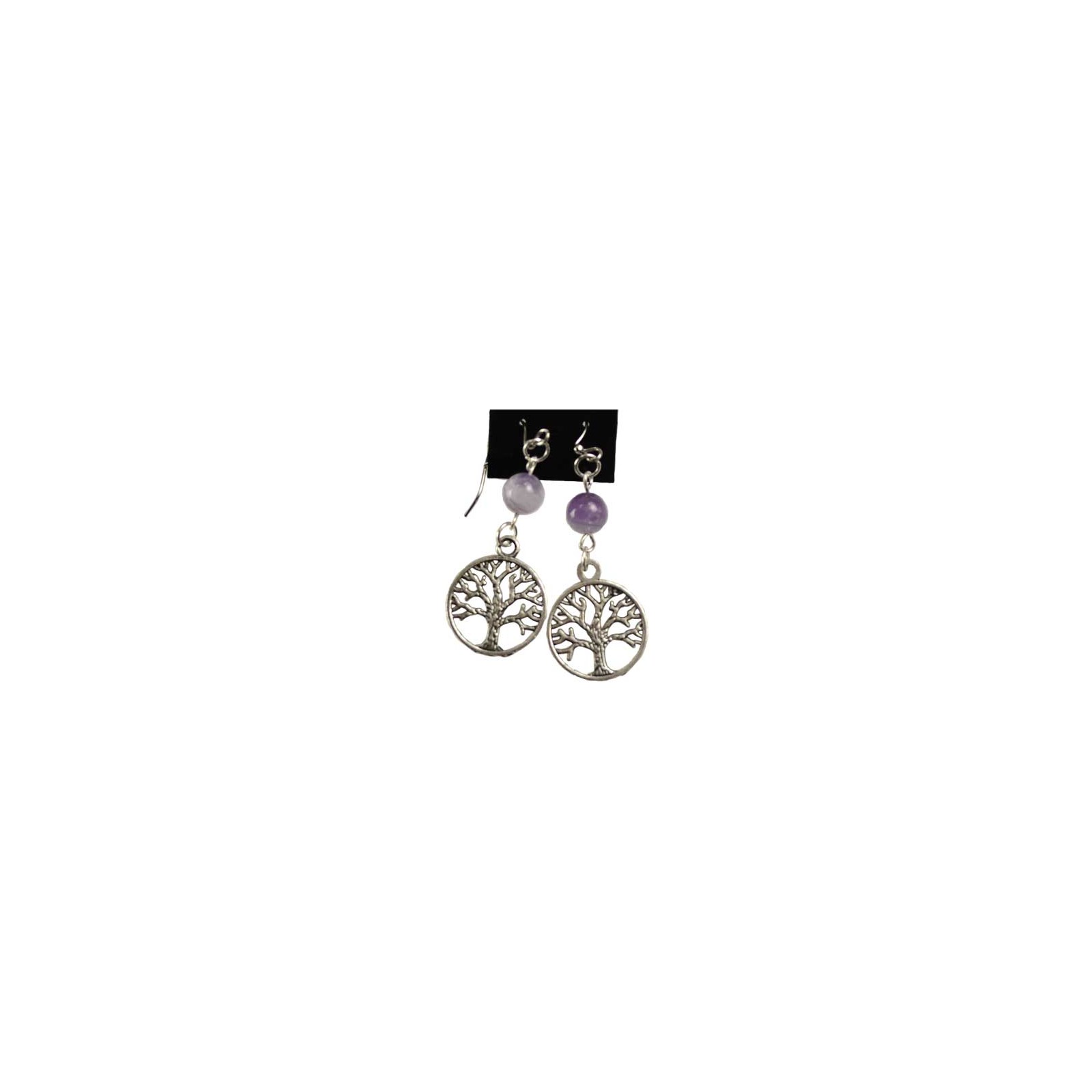 Amethyst Tree of Life Earrings