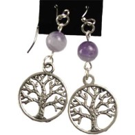 Amethyst Tree of Life Earrings