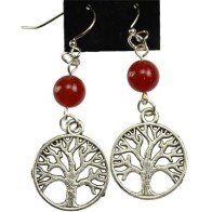 Pendientes Árbol de la Vida de Carnelian para Meditación