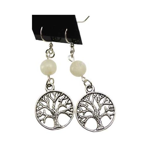 Moonstone Tree of Life Earrings for Meditation