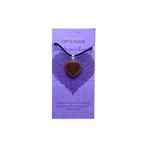 Optimism Purple Aventurine Heart Pendant for Positivity