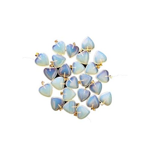 Pack of 24 Opalite Heart Pendants for Energy and Transitions