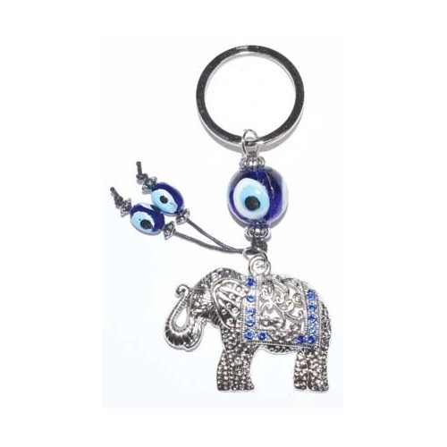 Elephant Evil Eye Keychain for Good Luck