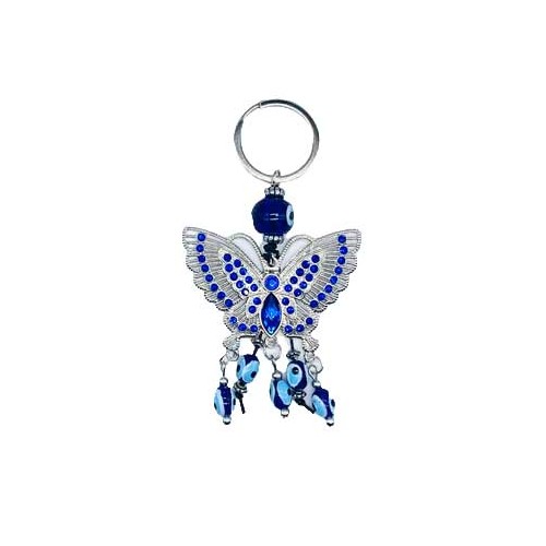 Butterfly Evil Eye Protective Keychain