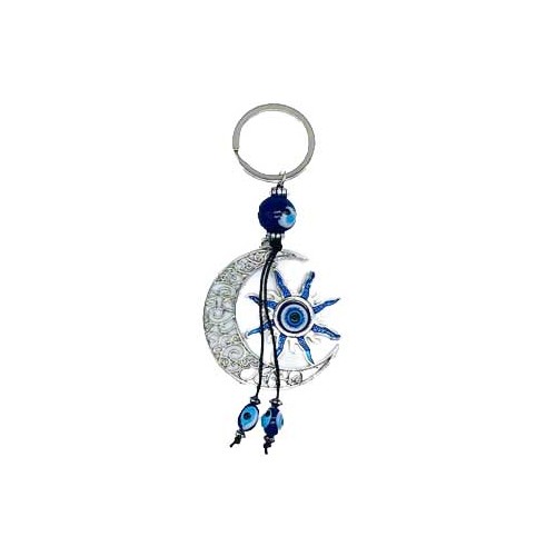 Sun & Moon Evil Eye Keychain