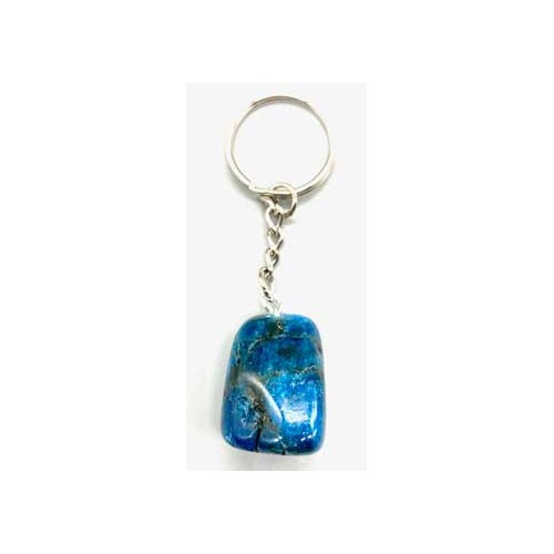 Unique Blue Apatite Keychain for Energy and Goals