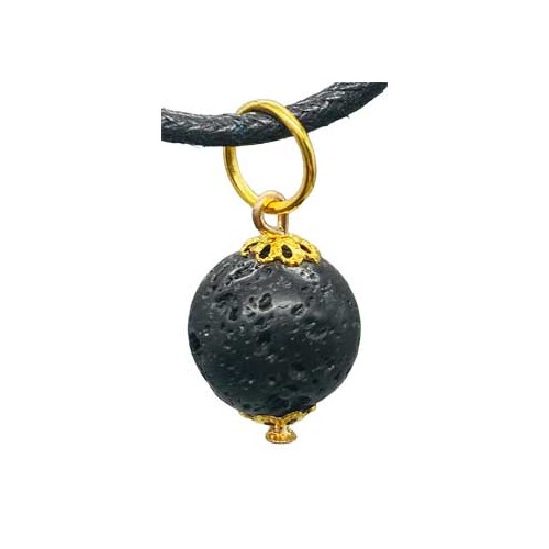 1/2" Lava Rock Pendant for Grounding Energy