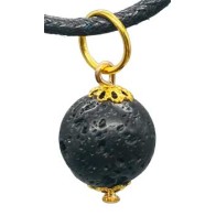 1/2" Lava Rock Pendant for Grounding Energy