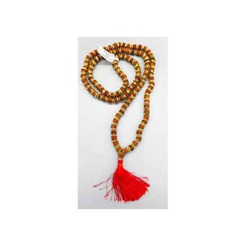 Japmala Rudraksha Tapa Dorada Meditación