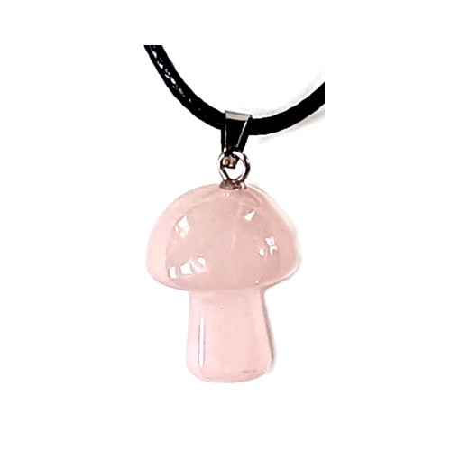 Love Mushroom Necklace Rose Quartz