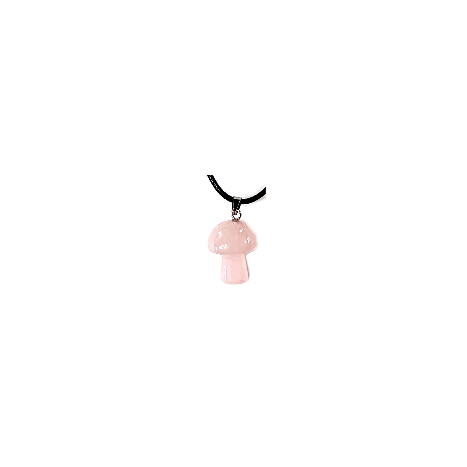 Love Mushroom Necklace Rose Quartz