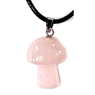 Love Mushroom Necklace Rose Quartz