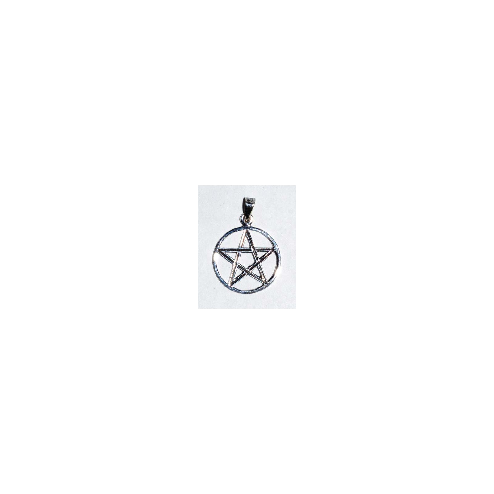 Sterling Silver Pentacle Pendant 3/4"