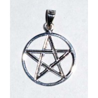 Sterling Silver Pentacle Pendant 3/4"