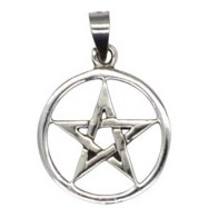 3/4" Sterling Silver Pentacle Pendant