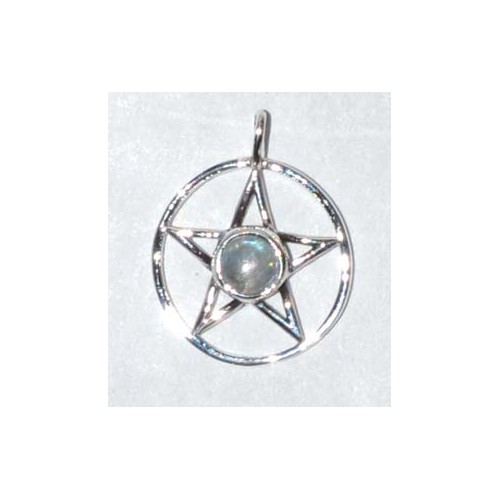 Moonstone Pentacle Sterling Silver Pendant