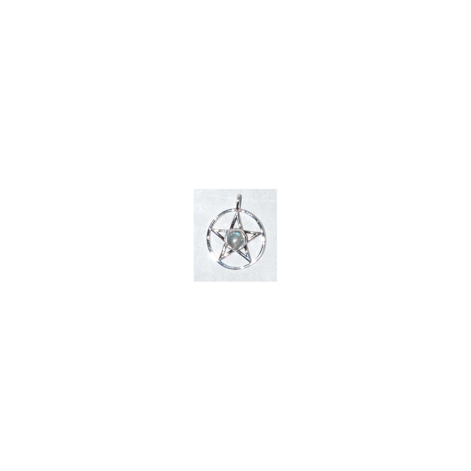 Moonstone Pentacle Sterling Silver Pendant