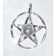 Moonstone Pentacle Sterling Silver Pendant