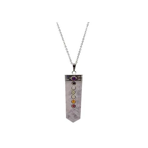 Collar de Chakra con Cuarzo Rosa para Sanación